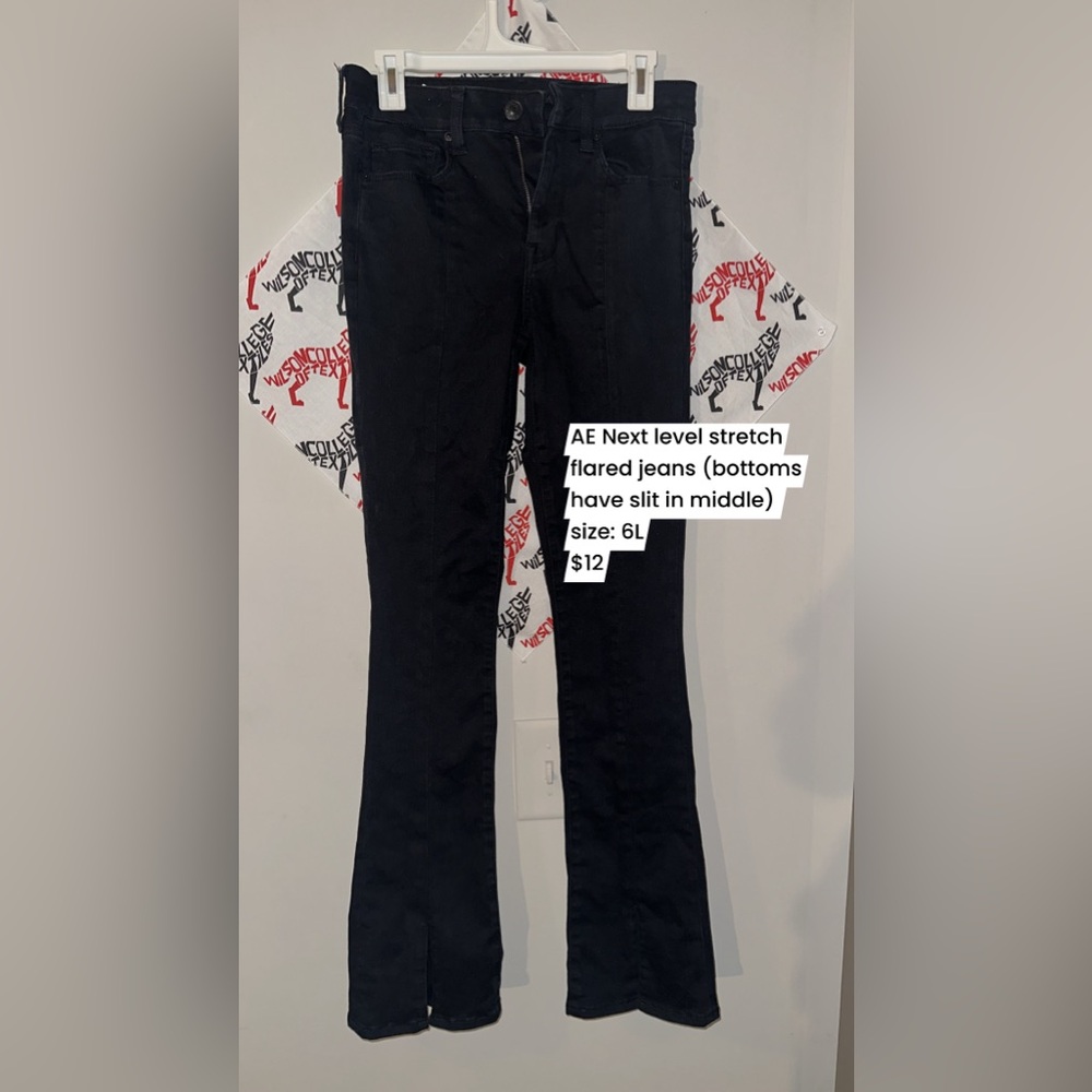 Black Split Hem AE Flared jeans